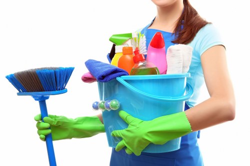 Local carpet cleaning equipment set up for a Fulham business