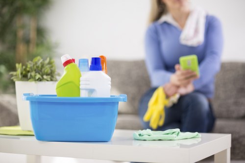 Deep cleaning kitchen and bathroom areas during move-out in Fulham